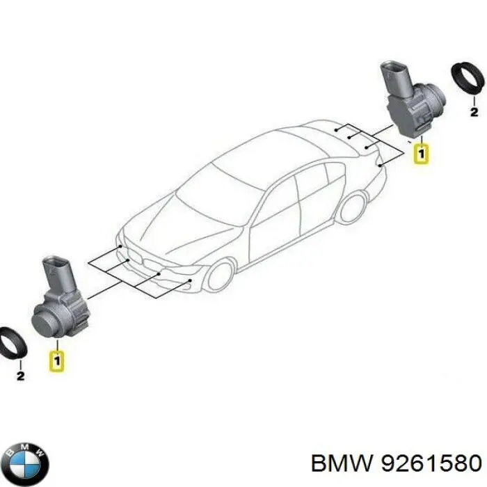 Купити 9261580 BMW Датчик сигналізації парковки (парктроник), передній / задній,