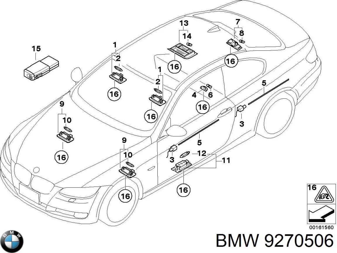 Купити 9270506 BMW Плафон підсвітки багажного відсіку