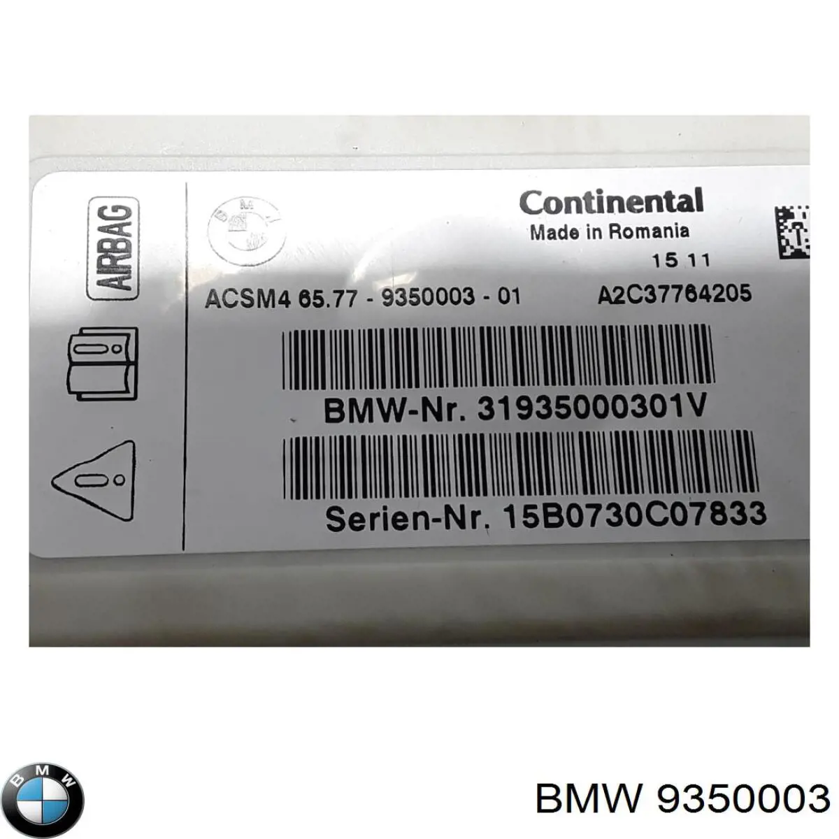 Модуль-процесор керування подушки безпеки BMW 9350003 ціна, від 10.38 USD