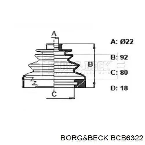 CVB10767TPE Optimal Пильник ШРУСа зовнішній, передній піввісі