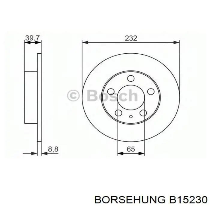Диск гальмівний задній Borsehung B15230