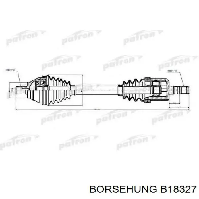 Привід передній лівий Borsehung B18327 ціна, від 84.36 USD
