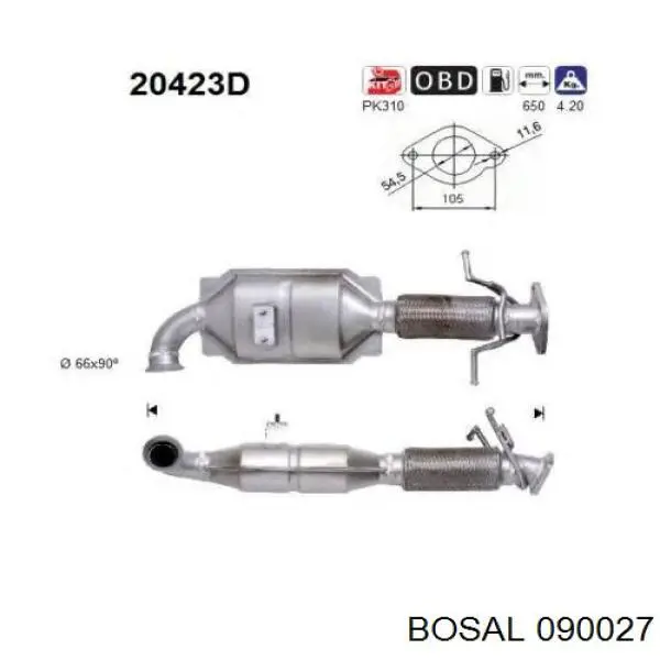 Каталізатор 090027 Bosal