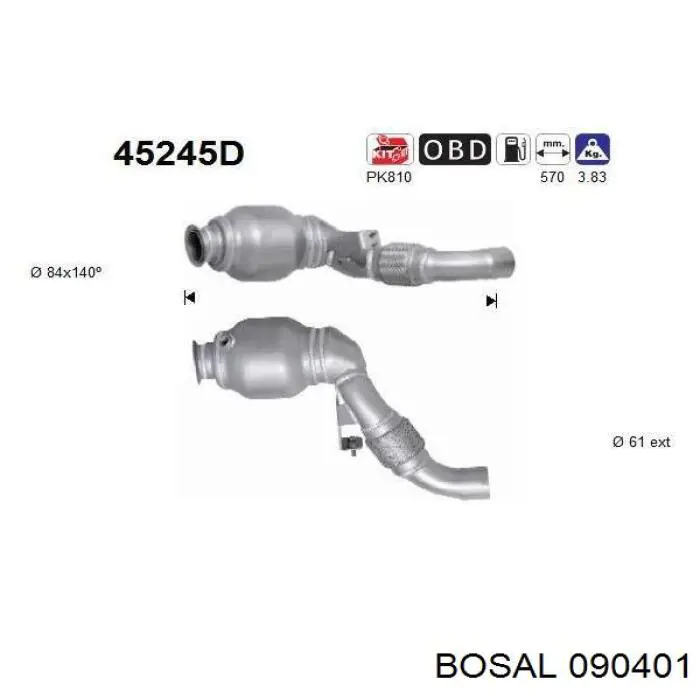 BM6044T Polcar Каталітичний нейтралізатор відпрацьованих газів