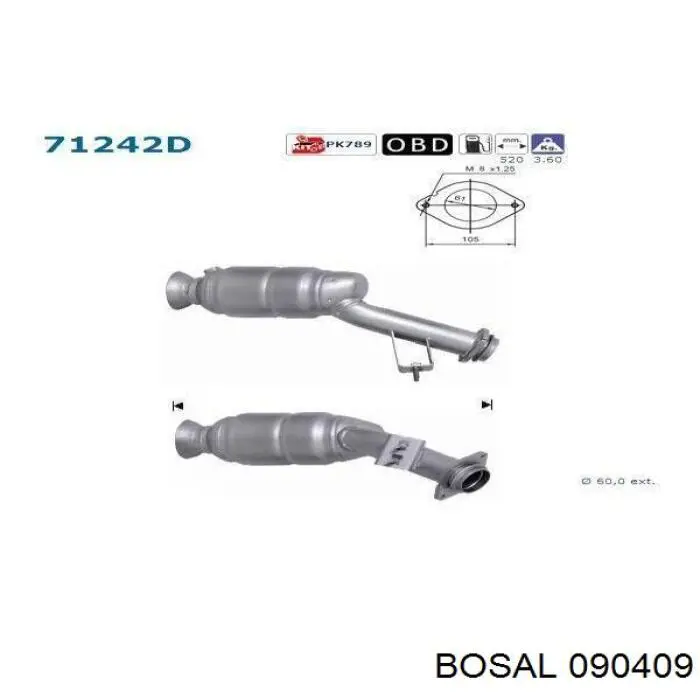 090409 Bosal Каталітичний нейтралізатор відпрацьованих газів