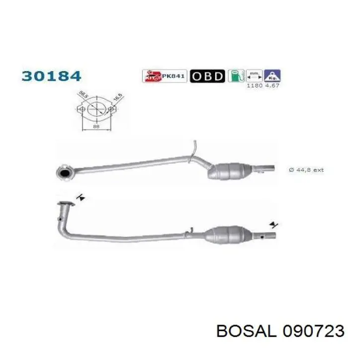 Купити 090723 Bosal Труба приймальна (штани) глушника, передня
