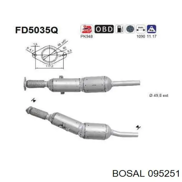 Фільтр системи відпрацьованих газів AS/Auto Storm FD5035 ціна, від 439.05 USD