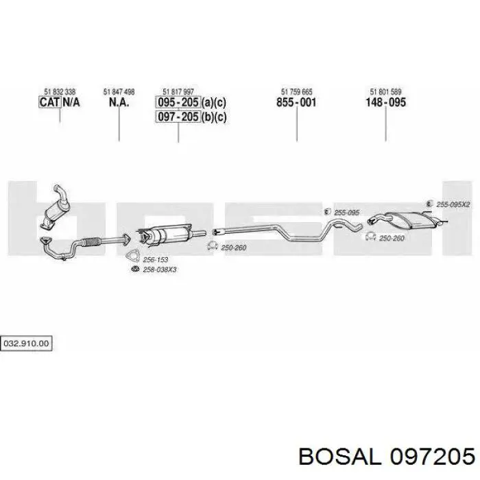 097205 Bosal фільтр системи відпрацьованих газів