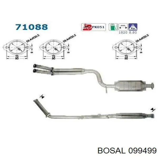 Каталізатор 099499 Bosal