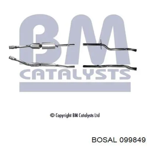 099849 Bosal труба приймальна (штани глушника, передня)