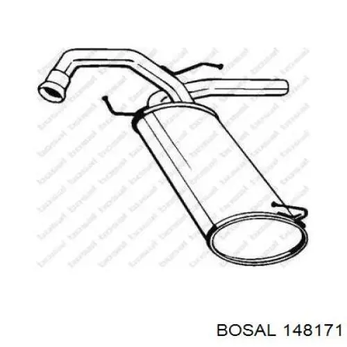 BS148171 Bosal глушник, задня частина