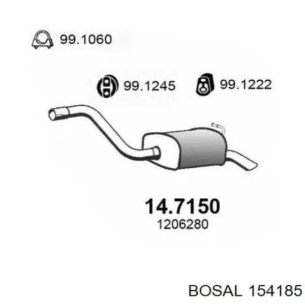 Купити 750021 Bosal Вихлопна труба