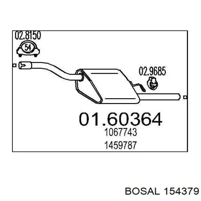 Купити 154379 Bosal Глушник вихлопних газів кінцевий