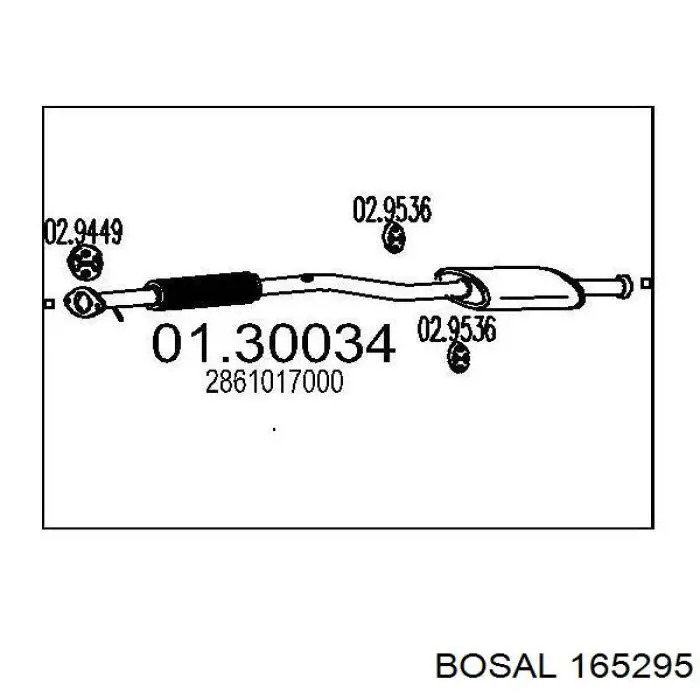 Глушник, передня частина Bosal 165295 ціна, від 97.67 USD