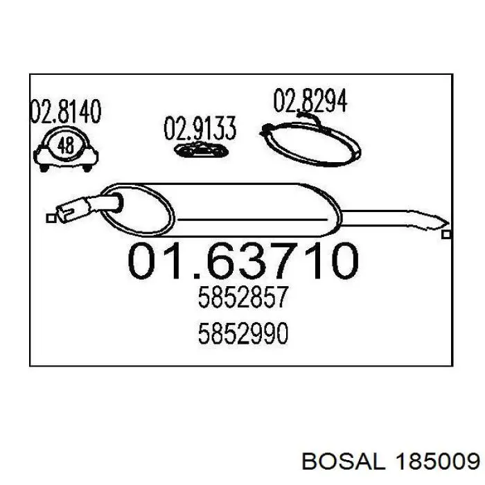 Купити 185009 Bosal Вихлоп