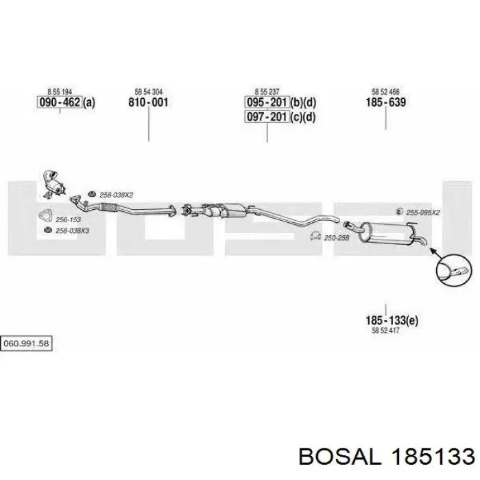 Вихлопна труба Bosal 185133 ціна, від 77.26 USD