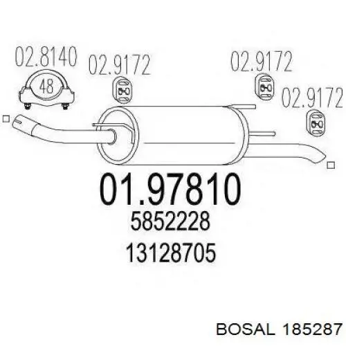 13128705 Opel Глушник, задня частина