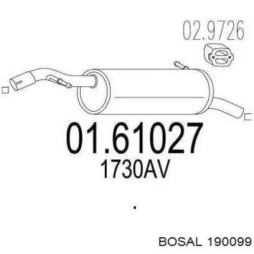 Вихлопна труба Peugeot/Citroen 1730AV ціна, від 87.03 USD