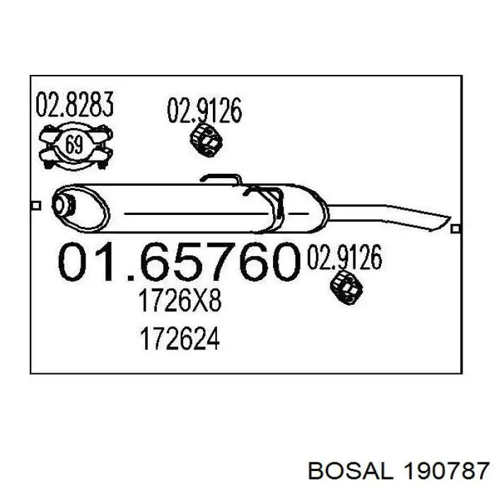 Вихлопна труба Bosal 190787 ціна, від 51.00 USD