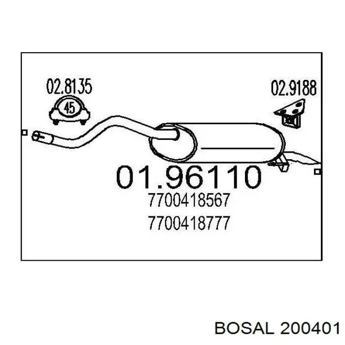 Вихлопна труба Renault (RVI) 7700418777 ціна, від 42.05 USD