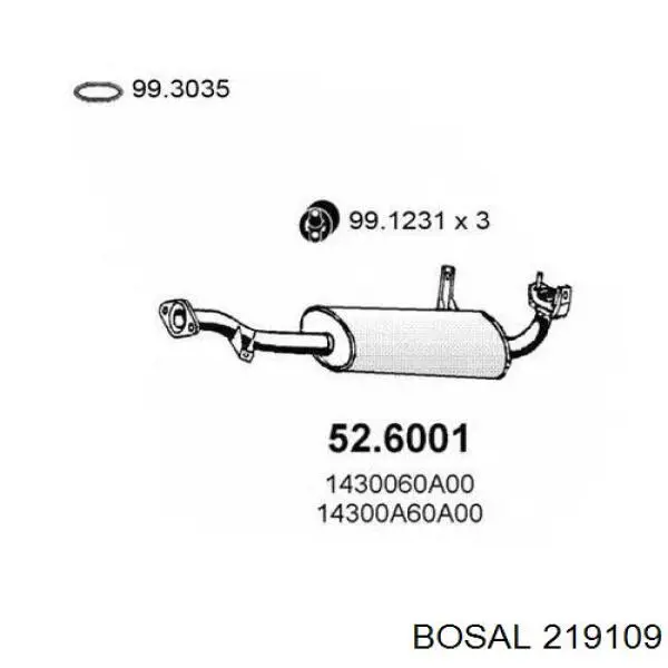 Bosal 219109 ціна, від 120.91 USD