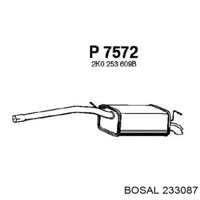 Глушник, задня частина 233087 Bosal