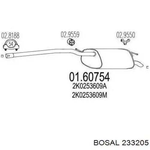 Купити 233205 Bosal Вихлоп