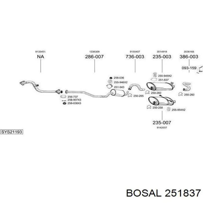 Купити 251837 Bosal 
