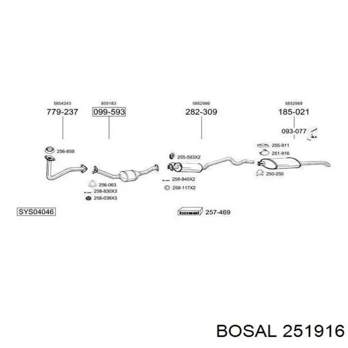 Кріплення глушника заднє Bosal 251916 ціна, від 3.22 USD