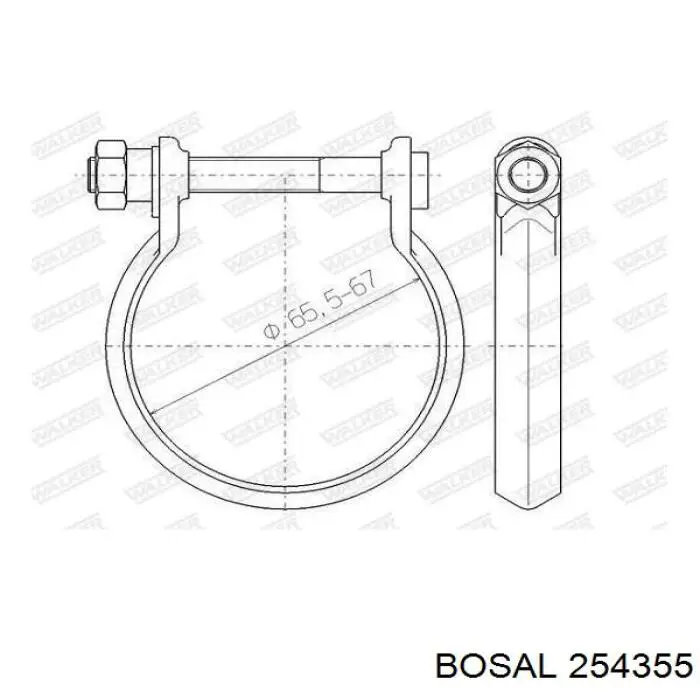 Хомут кріплення глушника задній Bosal 254355