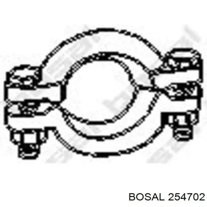254702 Bosal кронштейн/хомут глушника, передній