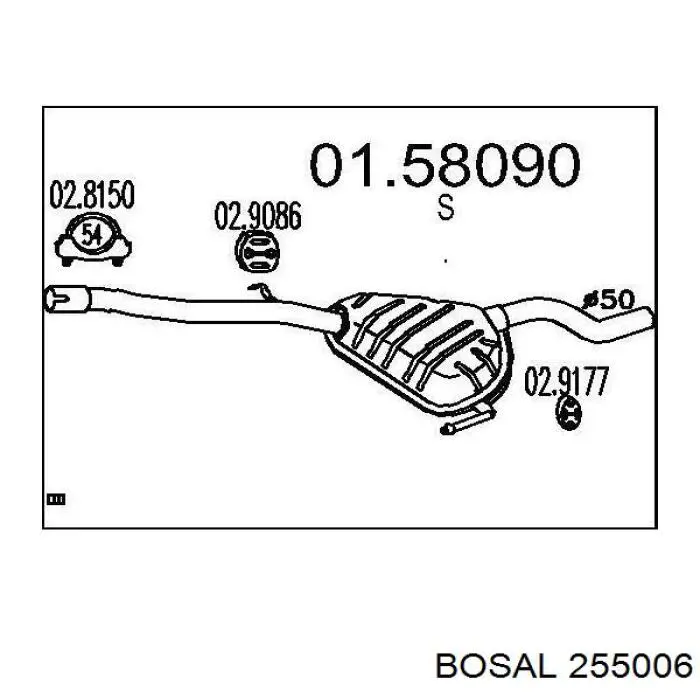 255006 Bosal подушка кріплення глушника