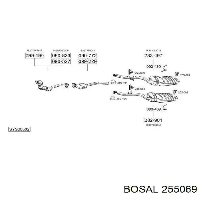 Купити 255069 Bosal Подушка глушника