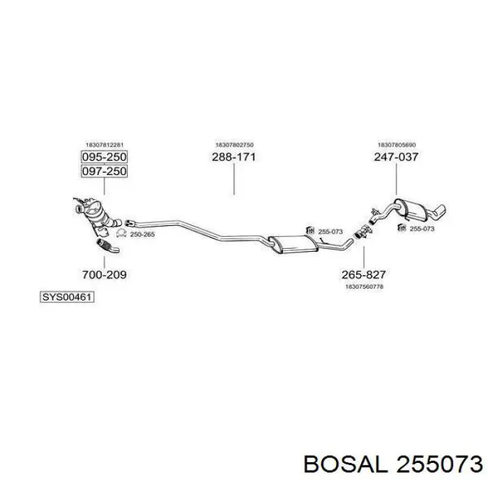  Bosal 255073 ціна, від 1.76 USD