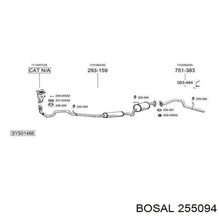 Купити 255094 Bosal Подушка глушника