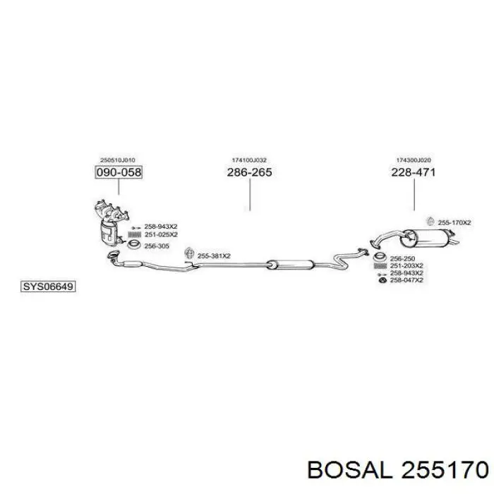Кронштейн кріплення глушника на Toyota Avensis II T25