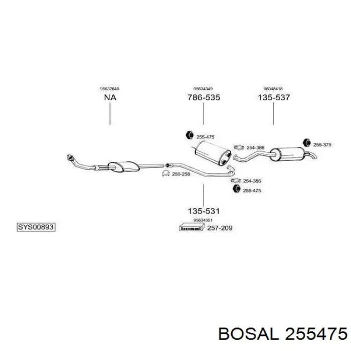 Подушка кріплення глушника Bosal 255475 ціна, від 1.12 USD