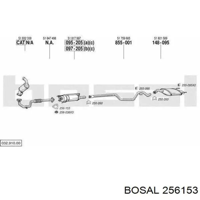 Прокладка прийомної труби глушника Bosal 256153 ціна, від 2.96 USD
