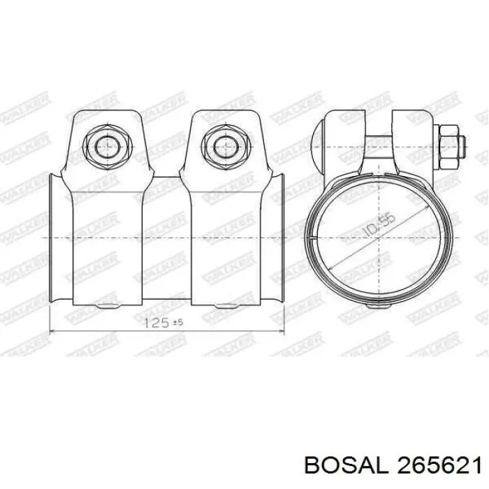 Купити 265621 Bosal З'єднувальні елементи, система випуску