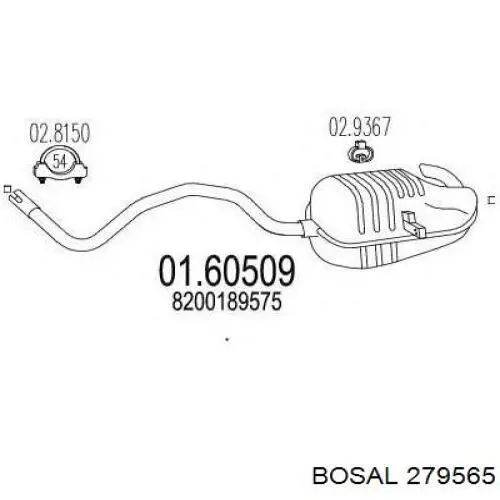 Вихлопна труба Renault (RVI) 200101367R ціна, від 45.41 USD