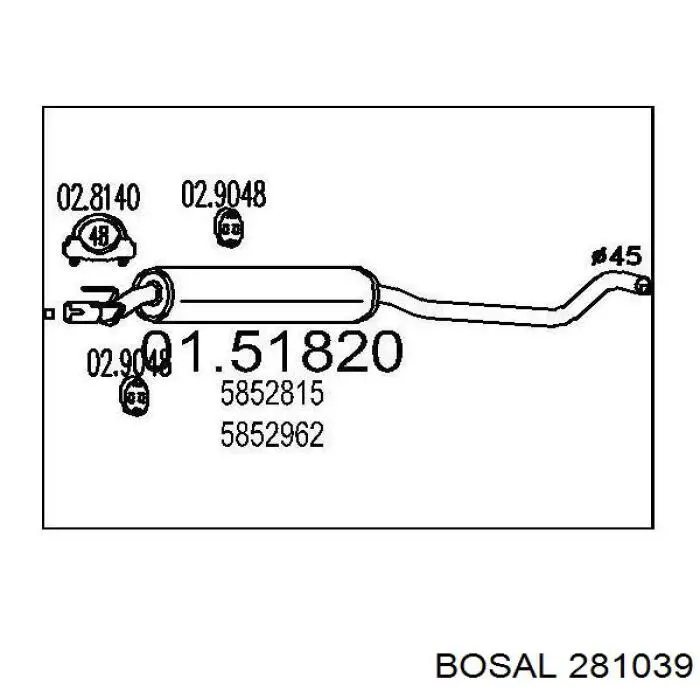 Глушник, центральна частина 281039 Bosal
