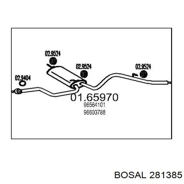 Вихлопна труба Bosal 281385 ціна, від 58.74 USD