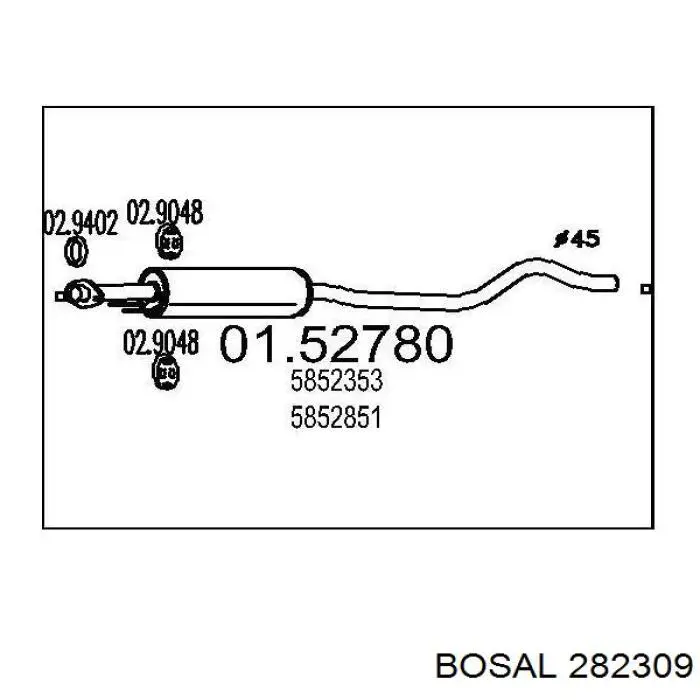Глушник, центральна частина Bosal 282309