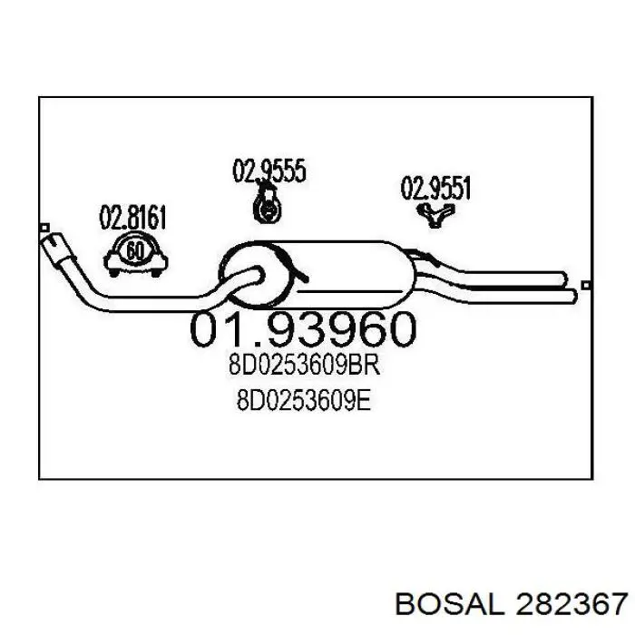 Купити 282367 Bosal Вихлоп