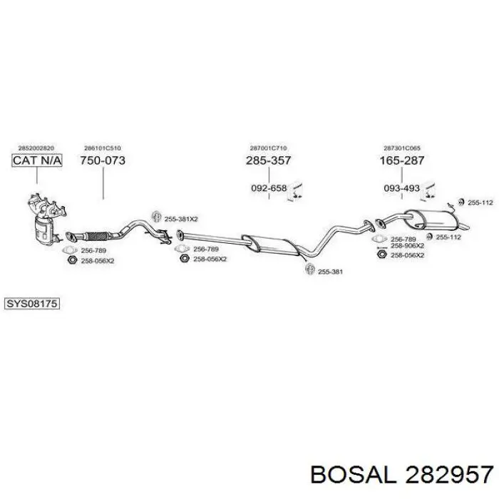 Вихлопна труба Bosal 282957 ціна, від 47.18 USD