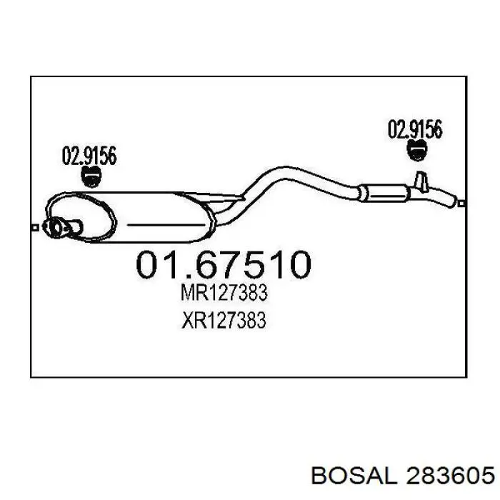 Купити 283605 Bosal Вихлопна труба