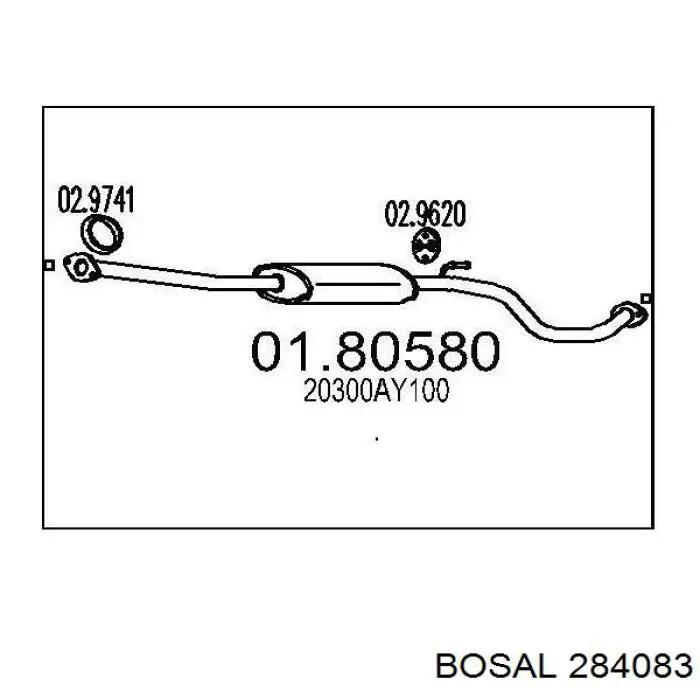 Глушник Bosal 284083 ціна, від 43.56 USD