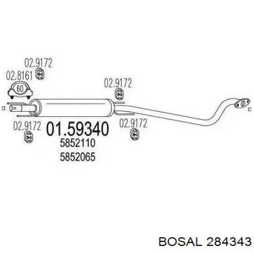 Купити 5852065 Opel Вихлопна труба