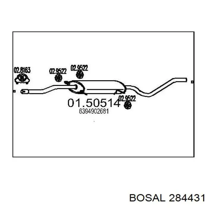 BS284431 Bosal глушник, центральна частина