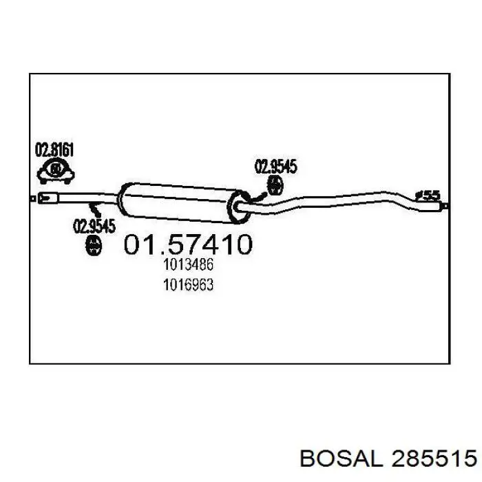 Купити 285515 Bosal Вихлопна труба